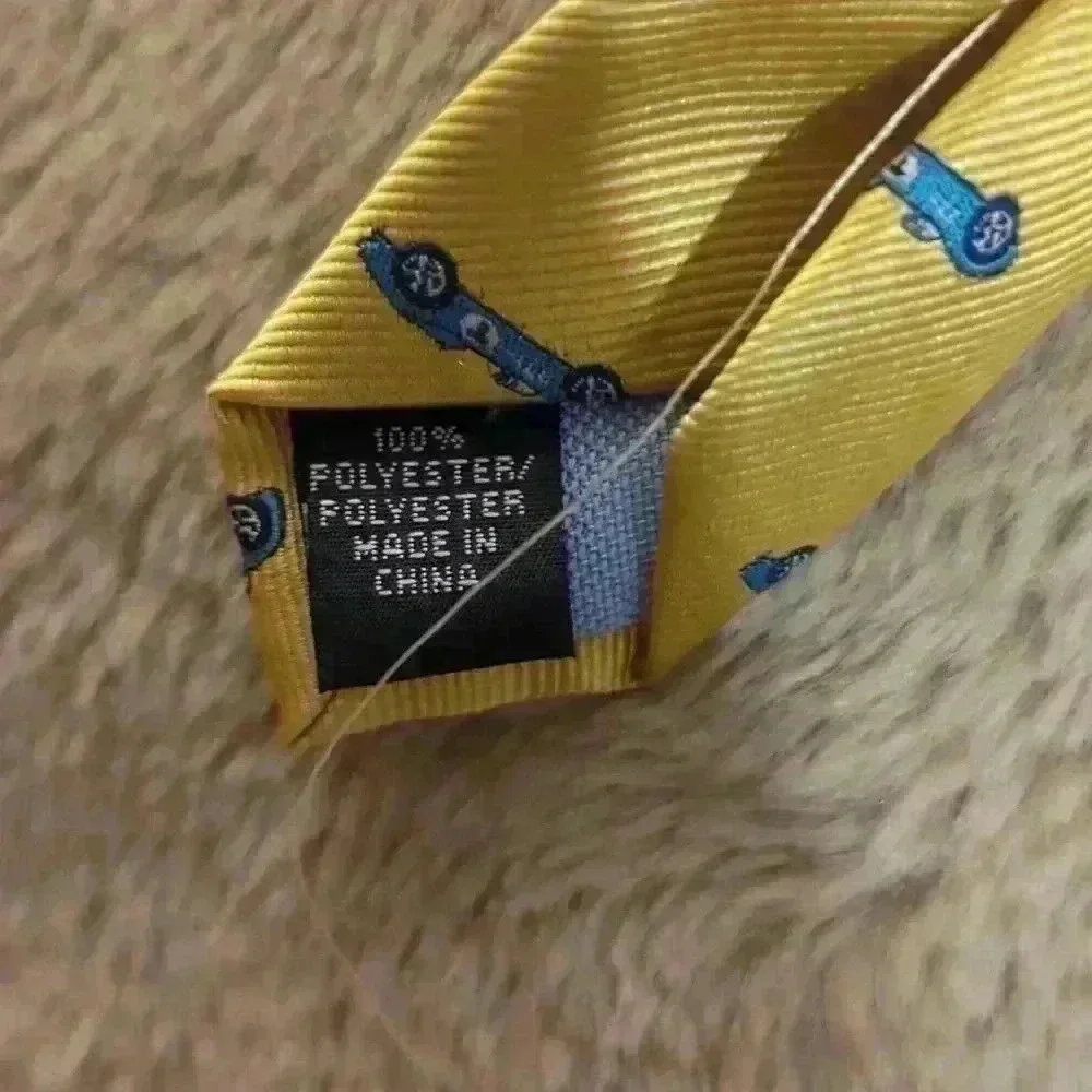 Yellow tie with cars on it, Tommy Hilfiger